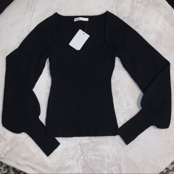 **SOLD on Depop** Oak + Fort Square Neck Sweater - Picture 3 of 4